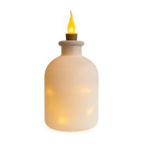 Wit glazen fles met LED